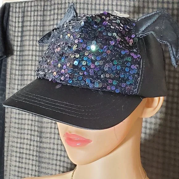 Claire's Sequin Baseball Cap with Bat Wings - NWT - Picture 1 of 7